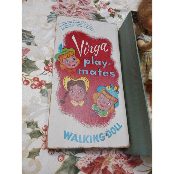 1950s Virga play mates walking doll in original clothes box  Polk a dot outfit - Picture 4 of 5